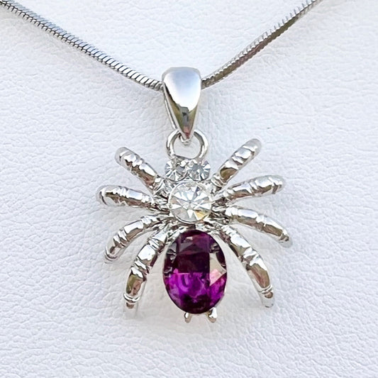 Amethyst Spider Necklace