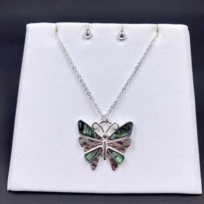 Abalone Shell Butterfly Necklace