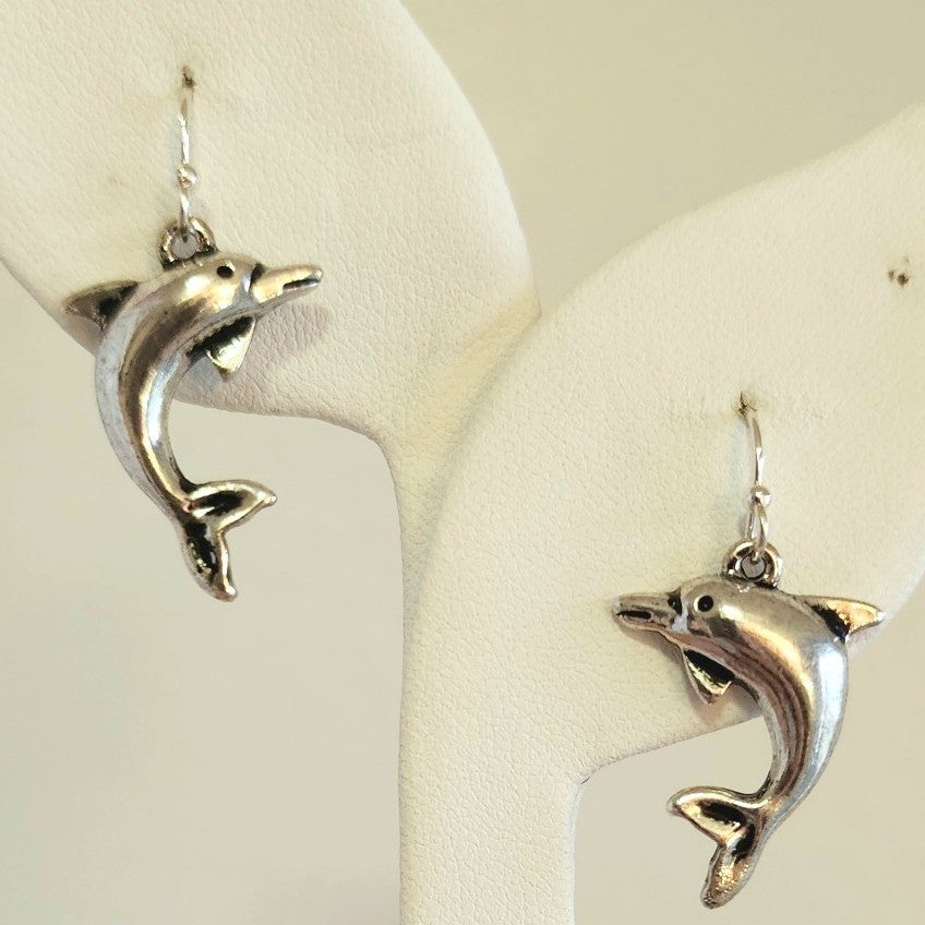 Dolphin Earrings in Silver