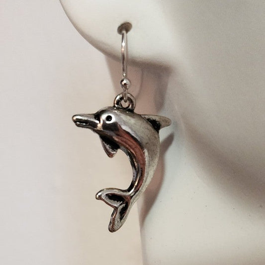 Dolphin Earrings in Silver