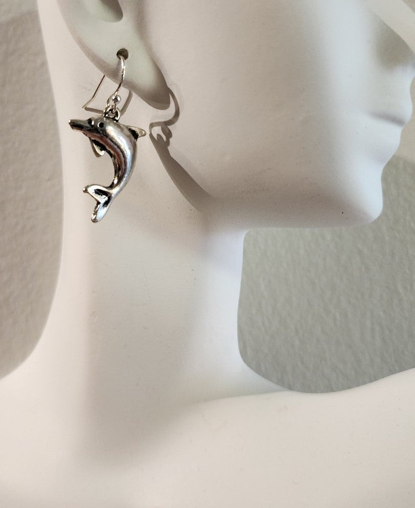 Dolphin Earrings in Silver