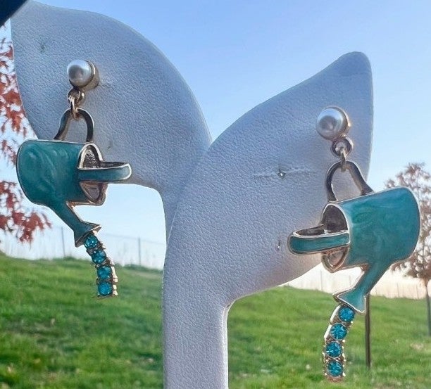 Crystal Watering Can Earrings