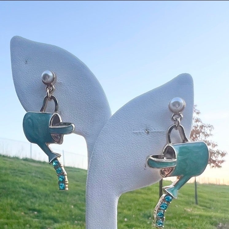 Crystal Watering Can Earrings