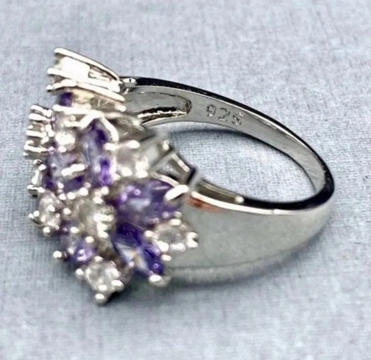 Amethyst Flowers Ring