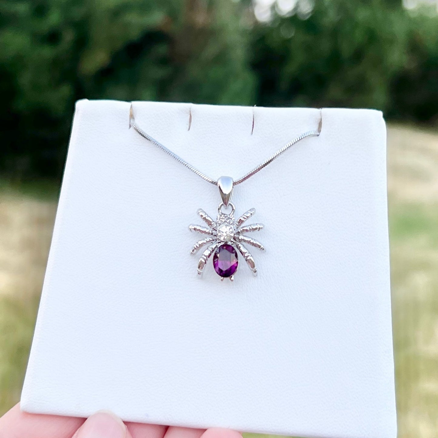 Amethyst Spider Necklace