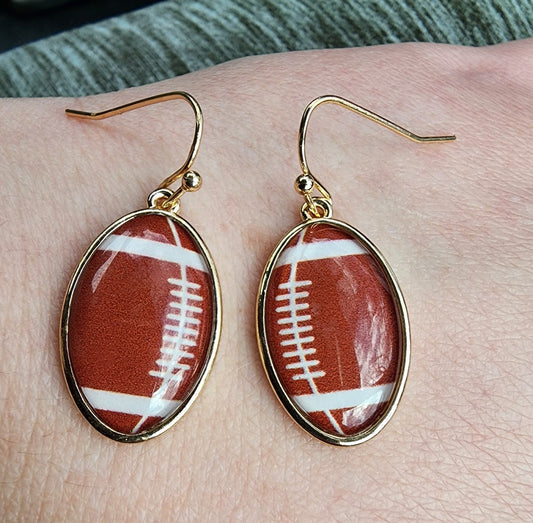 Football earrings in Gold