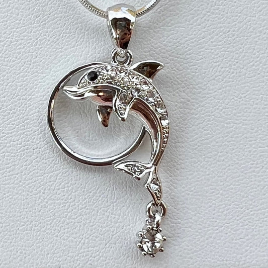 Dolphin with Hoop Necklace