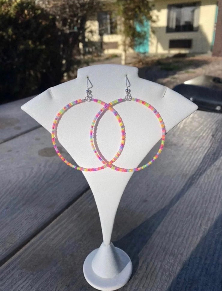 Neon Fiesta Hoop Earrings