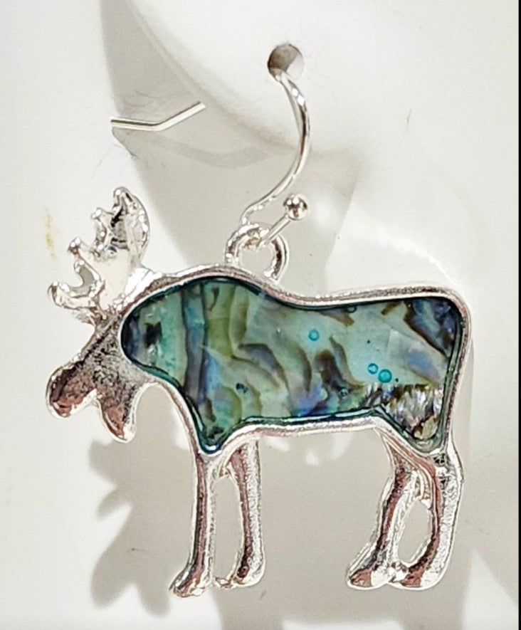 Abalone Shell Moose Earrings