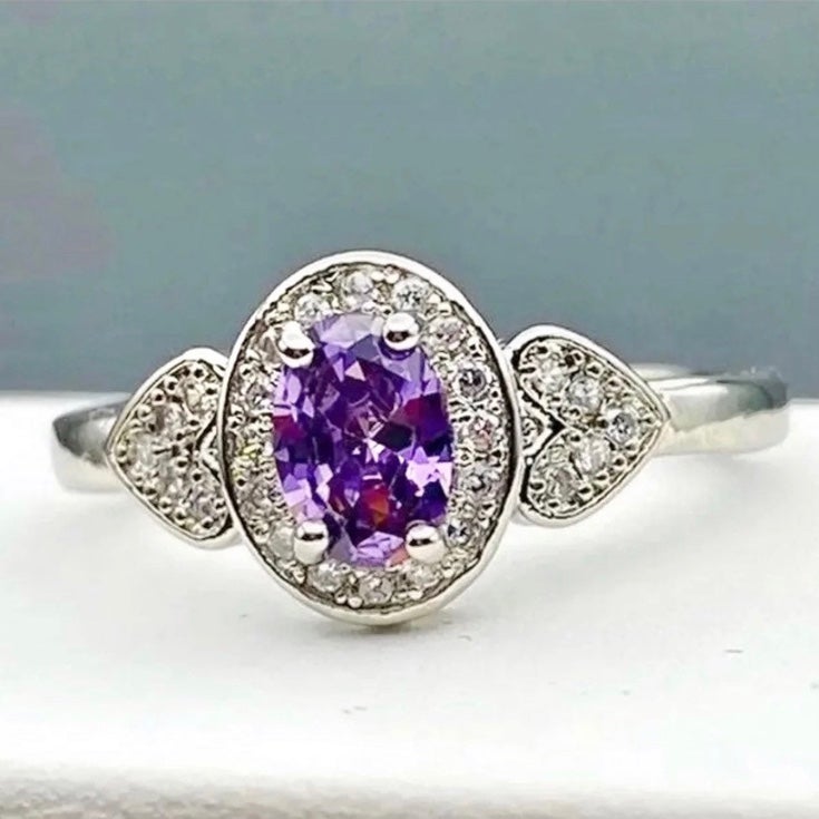 Amethyst Heart Ring