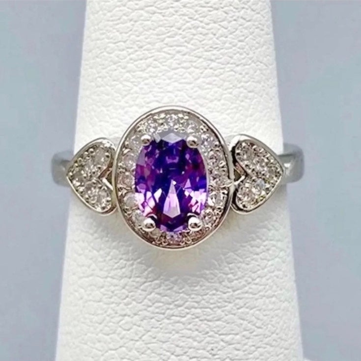 Amethyst Heart Ring